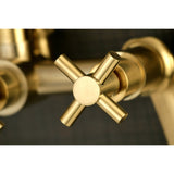 Concord AE8157DX Three-Handle 2-Hole Tub Wall Mount Clawfoot Tub Faucet with Hand Shower, Brushed Brass