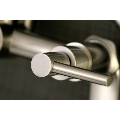 Concord AE8158DL Three-Handle 2-Hole Tub Wall Mount Clawfoot Tub Faucet with Hand Shower, Brushed Nickel