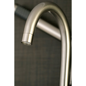Concord AE8158DL Three-Handle 2-Hole Tub Wall Mount Clawfoot Tub Faucet with Hand Shower, Brushed Nickel