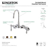 Aqua Vintage AE81T0 Two-Handle 2-Hole Tub Wall Mount Clawfoot Tub Faucet, Matte Black