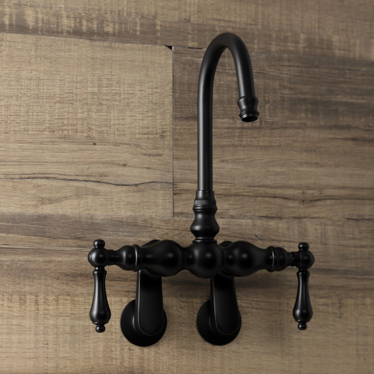 Aqua Vintage AE81T0 Two-Handle 2-Hole Tub Wall Mount Clawfoot Tub Faucet, Matte Black