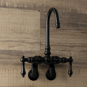 Aqua Vintage AE81T0 Two-Handle 2-Hole Tub Wall Mount Clawfoot Tub Faucet, Matte Black