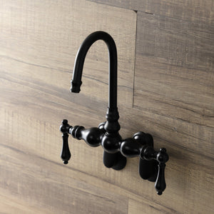 Aqua Vintage AE81T0 Two-Handle 2-Hole Tub Wall Mount Clawfoot Tub Faucet, Matte Black