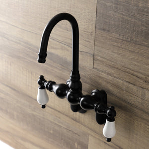 Aqua Vintage AE83T0 Two-Handle 2-Hole Tub Wall Mount Clawfoot Tub Faucet, Matte Black