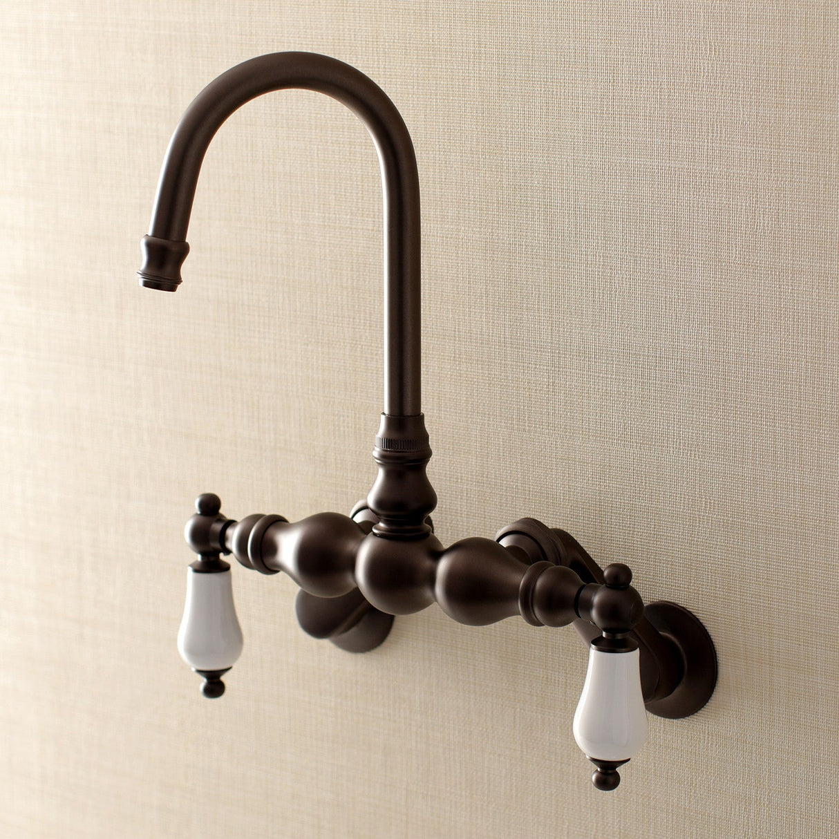 Aqua Vintage AE83T5 Two-Handle 2-Hole Tub Wall Mount Clawfoot Tub Faucet, Oil Rubbed Bronze