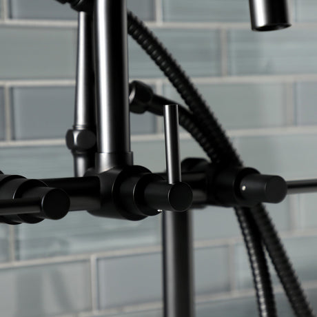 Concord AE8400DL Deck Mount Clawfoot Tub Faucet, Matte Black