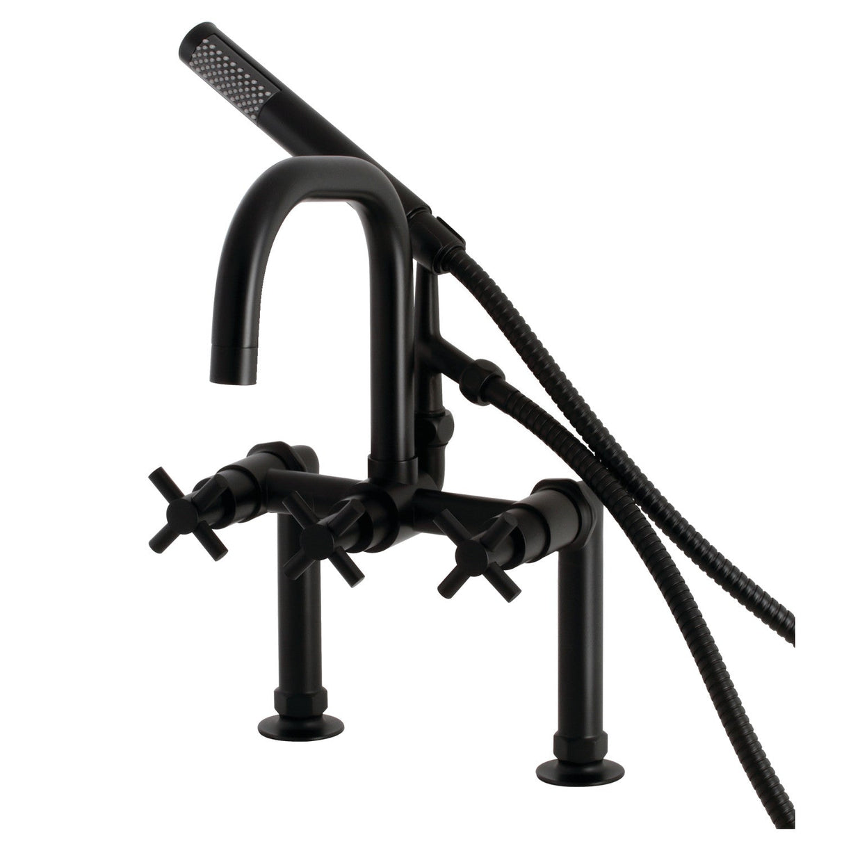 Concord AE8400DX Deck Mount Clawfoot Tub Faucet, Matte Black