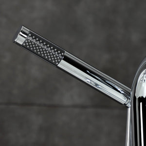 Belknap AE8401RX Three-Handle 2-Hole Deck Mount Clawfoot Tub Faucet with Hand Shower, Polished Chrome