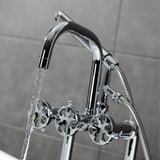 Belknap AE8401RX Three-Handle 2-Hole Deck Mount Clawfoot Tub Faucet with Hand Shower, Polished Chrome