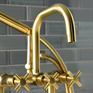 Concord AE8407DX Deck Mount Clawfoot Tub Faucet, Brushed Brass