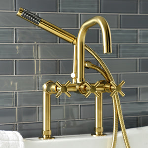 Concord AE8407DX Deck Mount Clawfoot Tub Faucet, Brushed Brass
