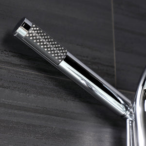 Belknap AE8451RX Three-Handle 2-Hole Wall Mount Clawfoot Tub Faucet with Hand Shower, Polished Chrome