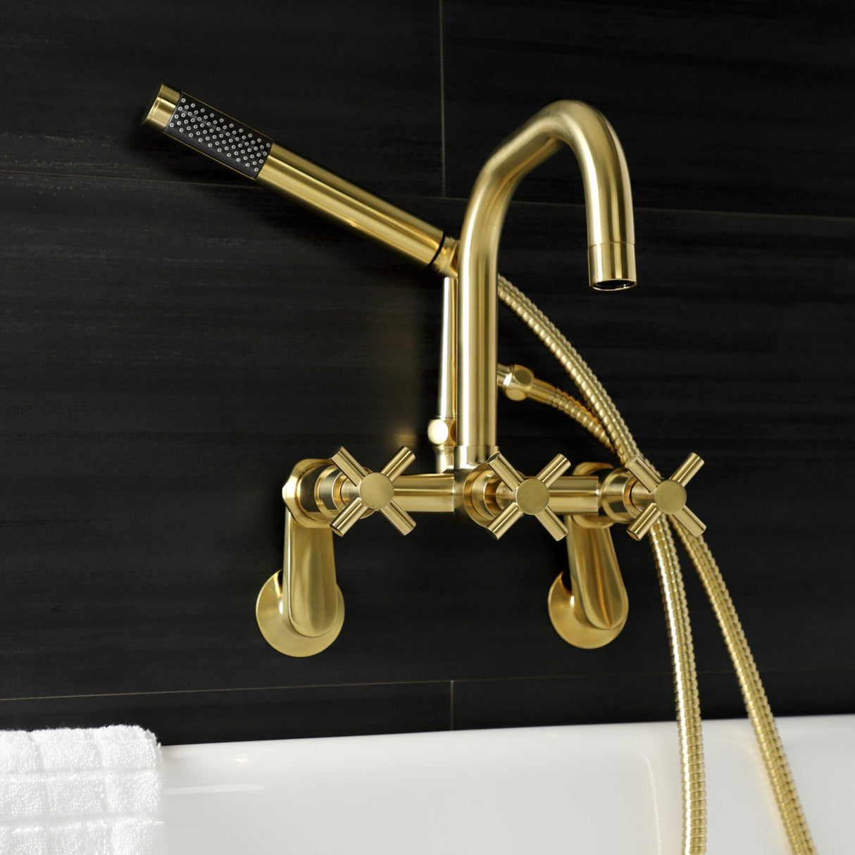 Concord AE8457DX Wall Mount Clawfoot Tub Faucet, Brushed Brass
