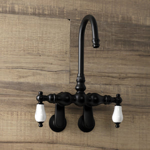 Aqua Vintage AE85T0 Two-Handle 2-Hole Tub Wall Mount Clawfoot Tub Faucet, Matte Black