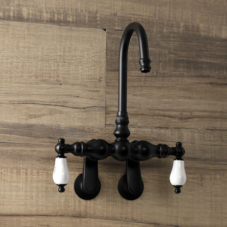 Aqua Vintage AE85T0 Two-Handle 2-Hole Tub Wall Mount Clawfoot Tub Faucet, Matte Black