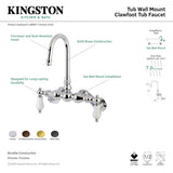 Aqua Vintage AE86T1 Two-Handle 2-Hole Tub Wall Mount Clawfoot Tub Faucet, Polished Chrome