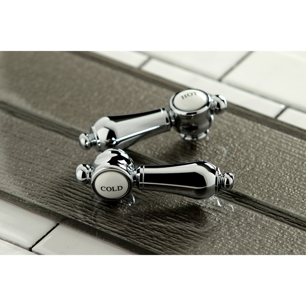 Heirloom AE8T1BAL Three-Handle 2-Hole Tub Wall Mount Clawfoot Tub Faucet with Hand Shower, Polished Chrome