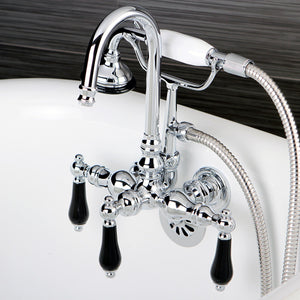 Duchess AE8T1PKL Three-Handle 2-Hole Tub Wall Mount Clawfoot Tub Faucet with Hand Shower, Polished Chrome