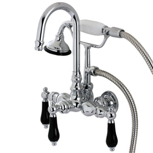Duchess AE8T1PKL Three-Handle 2-Hole Tub Wall Mount Clawfoot Tub Faucet with Hand Shower, Polished Chrome