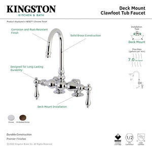 Vintage AE92T1 Two-Handle 2-Hole Deck Mount Clawfoot Tub Faucet, Polished Chrome