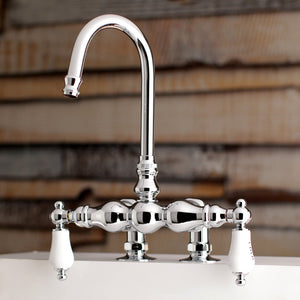 Vintage AE96T1 Two-Handle 2-Hole Deck Mount Clawfoot Tub Faucet, Polished Chrome