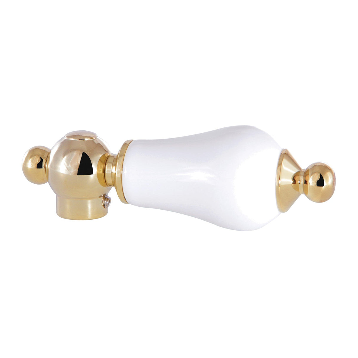 Aqua Vintage AECL2 Porcelain Lever Handle, Polished Brass