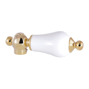 Aqua Vintage AECL2 Porcelain Lever Handle, Polished Brass