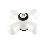 Aqua Vintage AECX0H Hot Porcelain Cross Handle, Matte Black