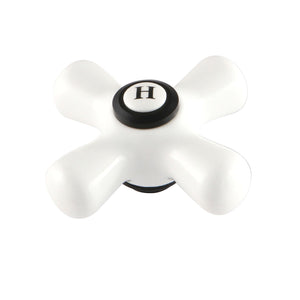 Aqua Vintage AECX0H Hot Porcelain Cross Handle, Matte Black