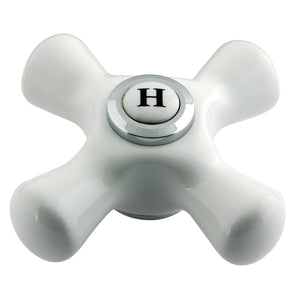 Aqua Vintage AECX1H Hot Porcelain Cross Handle, Polished Chrome