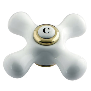 Aqua Vintage AECX2C Cold Porcelain Cross Handle, Polished Brass