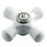 Aqua Vintage AECX8C Cold Porcelain Cross Handle, Brushed Nickel