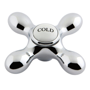 Aqua Vintage AEMX1C Cold Brass Cross Handle, Polished Chrome