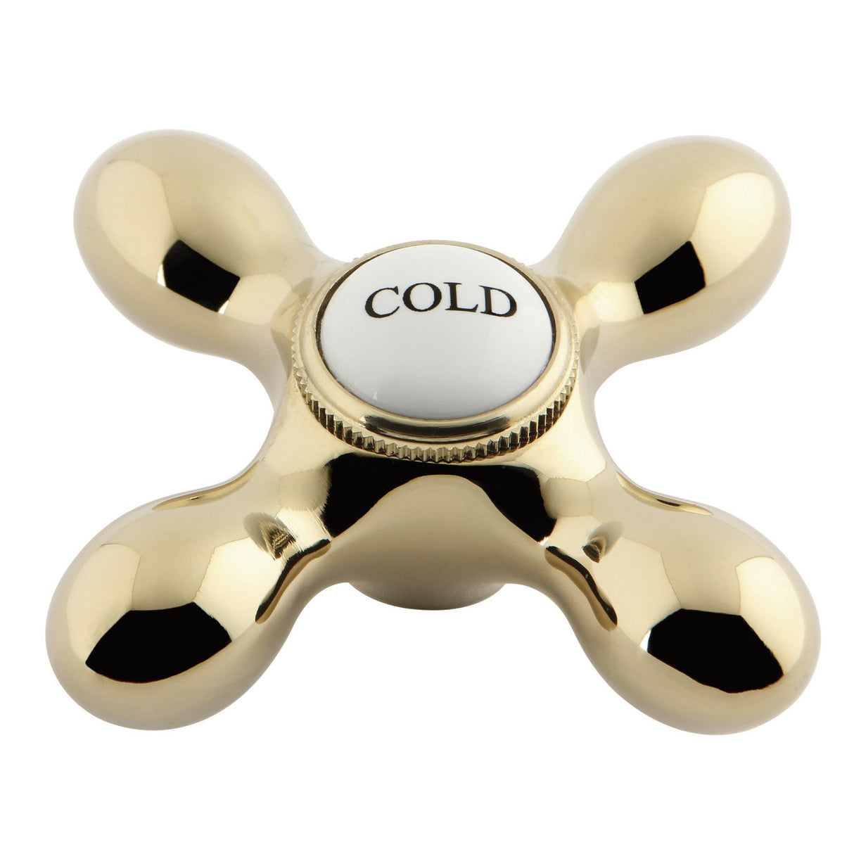 Aqua Vintage AEMX2C Cold Brass Cross Handle, Polished Brass