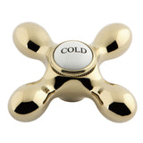 Aqua Vintage AEMX2C Cold Brass Cross Handle, Polished Brass