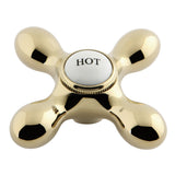 Aqua Vintage AEMX2H Hot Brass Cross Handle, Polished Brass