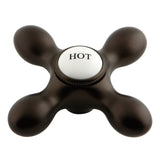 Aqua Vintage AEMX5H Hot Brass Cross Handle, Oil Rubbed Bronze