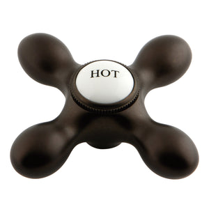 Aqua Vintage AEMX5H Hot Brass Cross Handle, Oil Rubbed Bronze