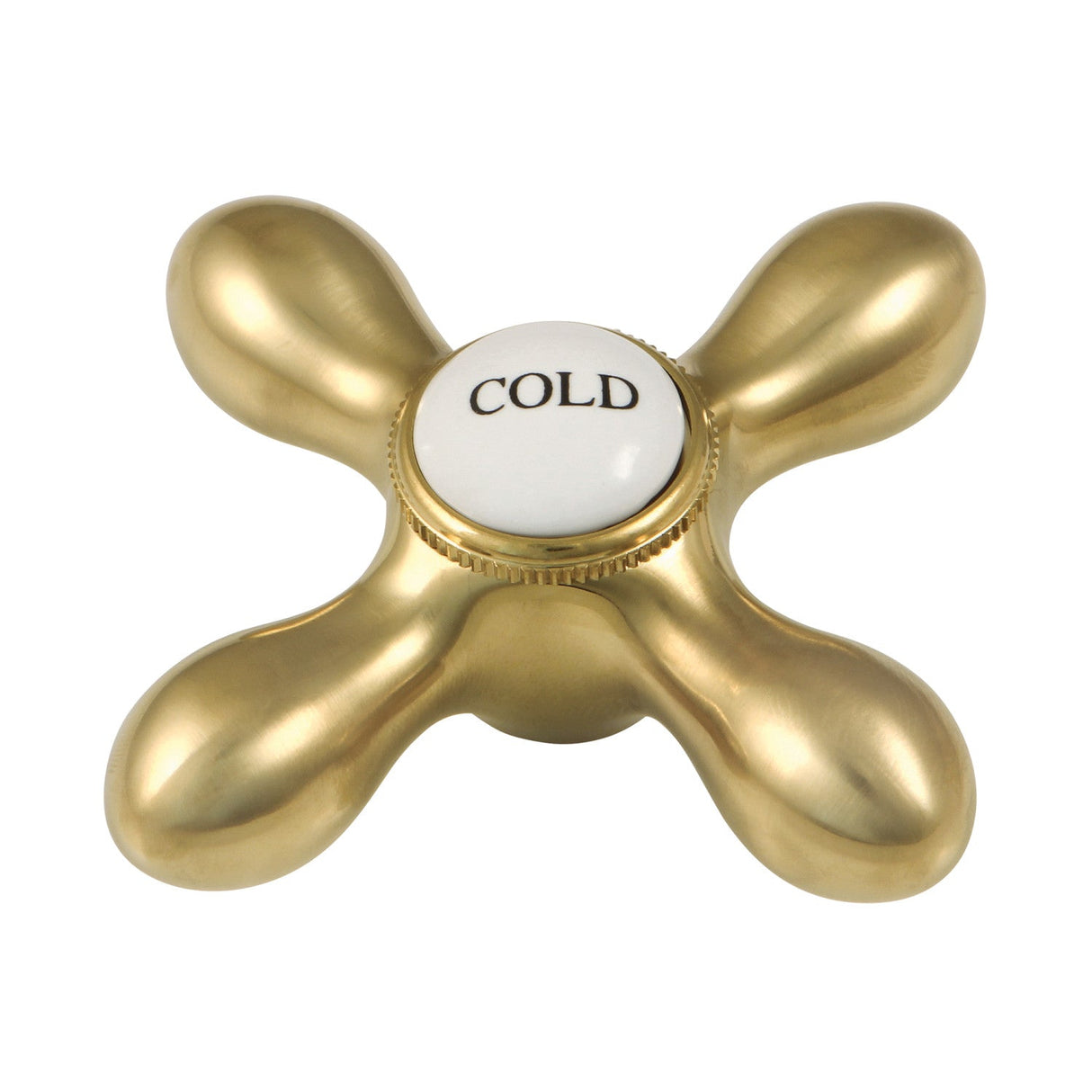 Aqua Vintage AEMX7C Cold Brass Cross Handle, Brushed Brass