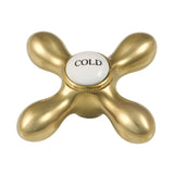 Aqua Vintage AEMX7C Cold Brass Cross Handle, Brushed Brass