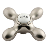 Aqua Vintage AEMX8C Cold Brass Cross Handle, Brushed Nickel