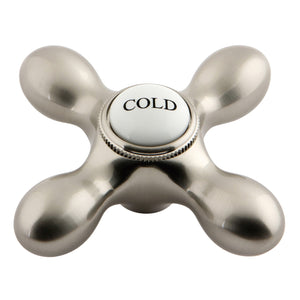 Aqua Vintage AEMX8C Cold Brass Cross Handle, Brushed Nickel