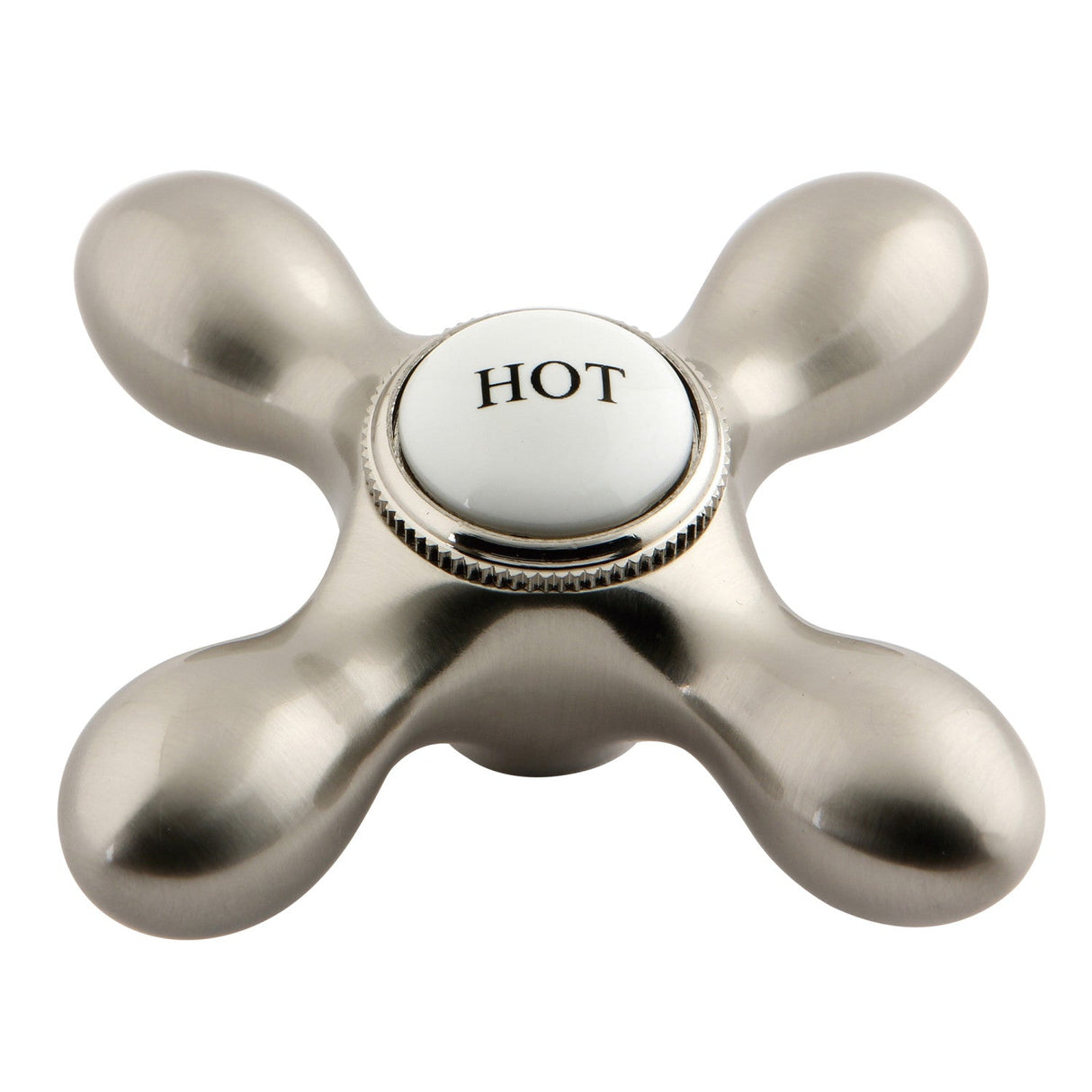 Aqua Vintage AEMX8H Hot Brass Cross Handle, Brushed Nickel