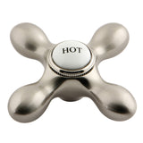 Aqua Vintage AEMX8H Hot Brass Cross Handle, Brushed Nickel
