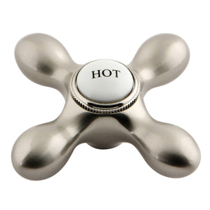 Aqua Vintage AEMX8H Hot Brass Cross Handle, Brushed Nickel