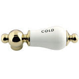 Aqua Vintage AEPL2C Cold Porcelain Lever Handle, Polished Brass