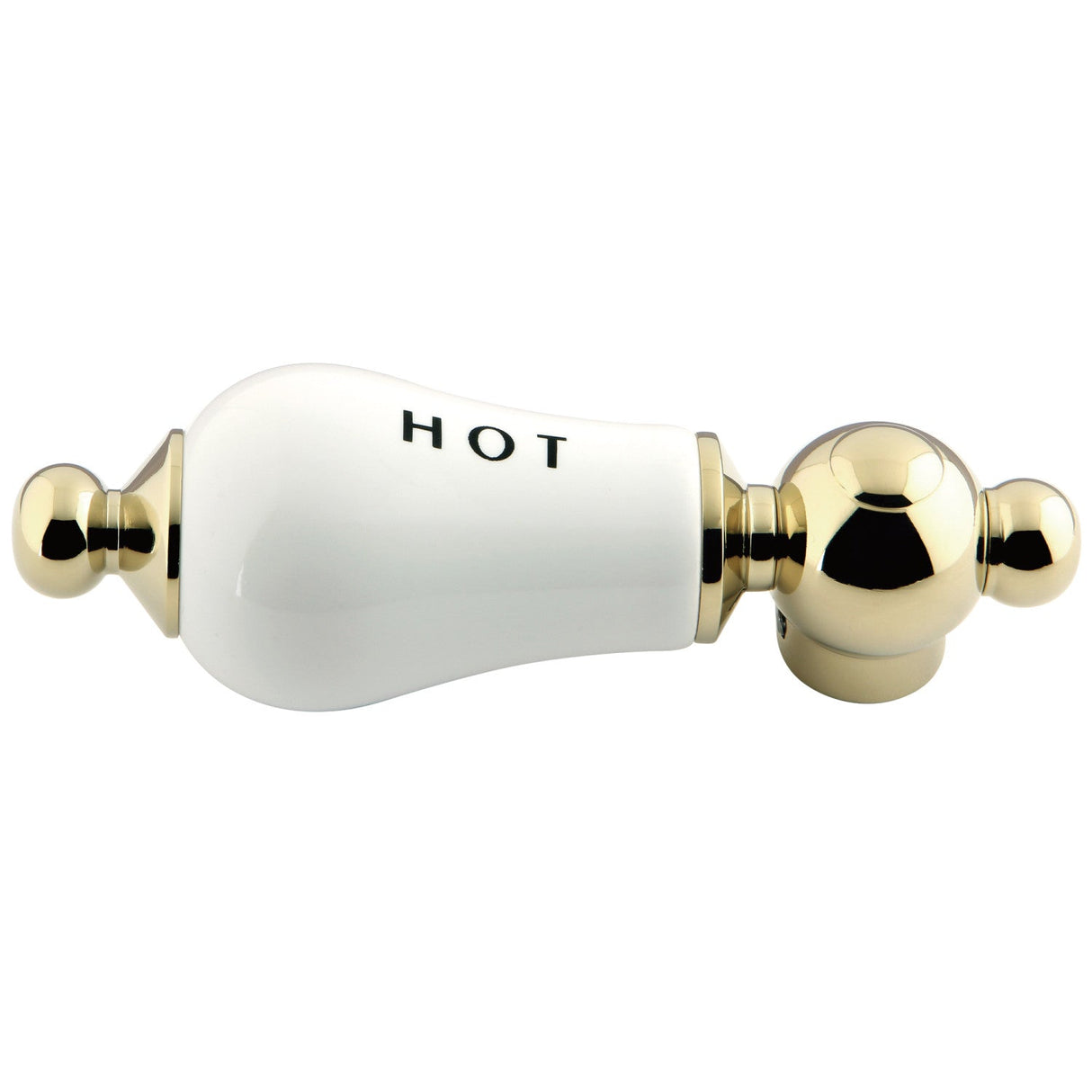 Aqua Vintage AEPL2H Hot Porcelain Lever Handle, Polished Brass