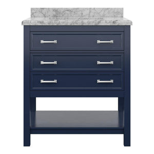 Affinity 31" Single Sink Vanity with White & Gray Carrara Marble Top