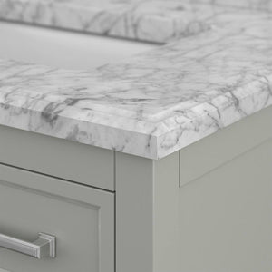 Affinity 31" Single Sink Vanity with White & Gray Carrara Marble Top