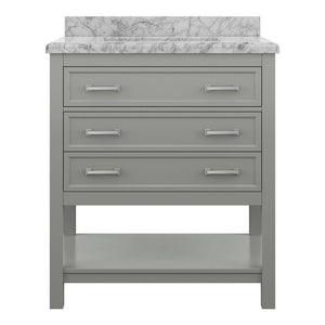 Affinity 31" Single Sink Vanity with White & Gray Carrara Marble Top